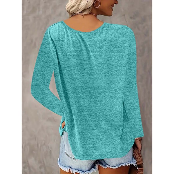 2PCS Womens T Shirts Long Sleeve V Neck Basic Tee Soft Casual Loose Fit Fall Tops Outfits 2025 - Image 9