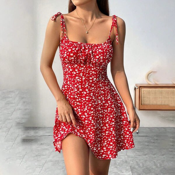 Sweet Waist Trimming A- Line Western Style Slimming Casual Dress - Image 5
