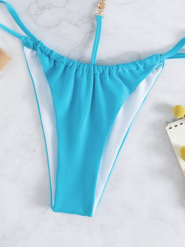 Sexy Hollow Out Swimwear Women Solid Push Up Padded Backless - Image 5
