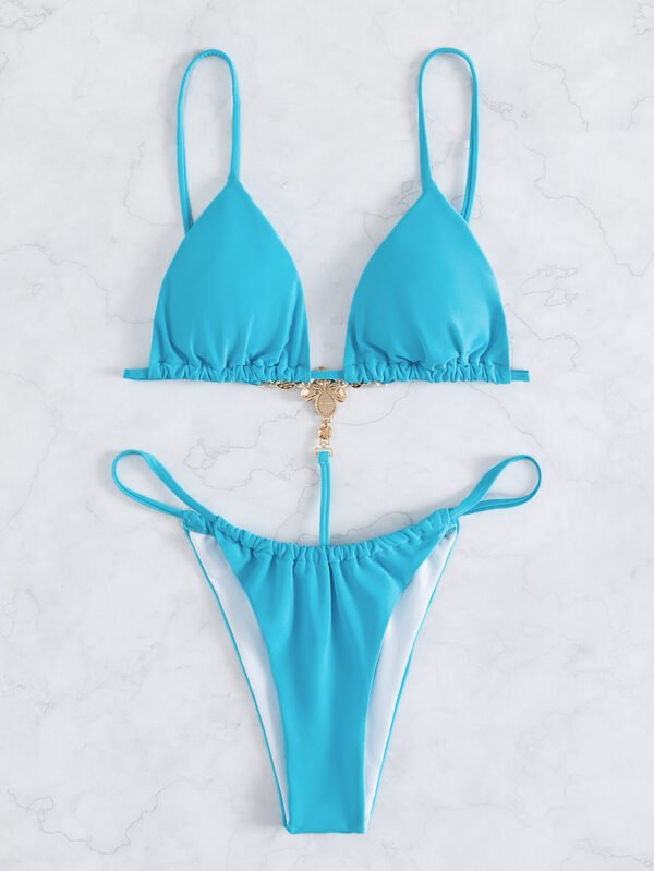 Sexy Hollow Out Swimwear Women Solid Push Up Padded Backless - Image 3