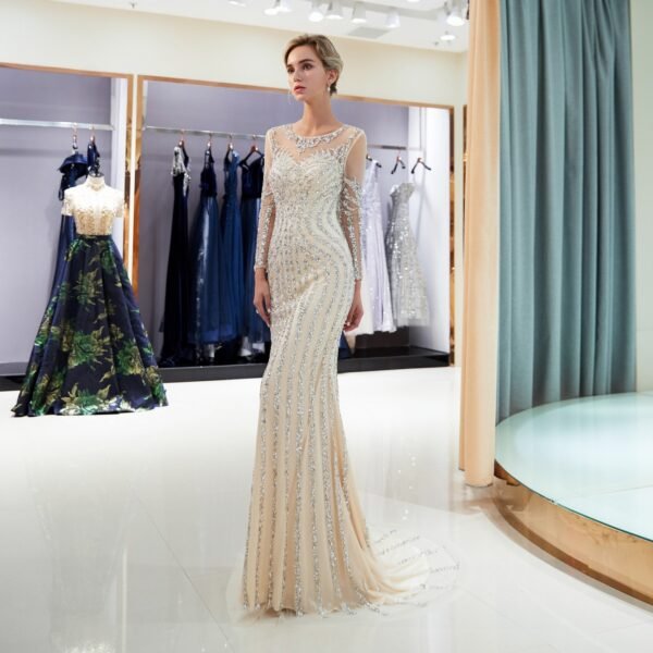 Women's Fashion Bustier One-shoulder Fishtail Wrap Dress - Image 4