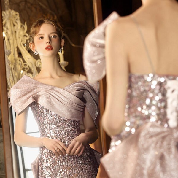 Women's Fashion Simple Fishtail Evening Dress - Image 5