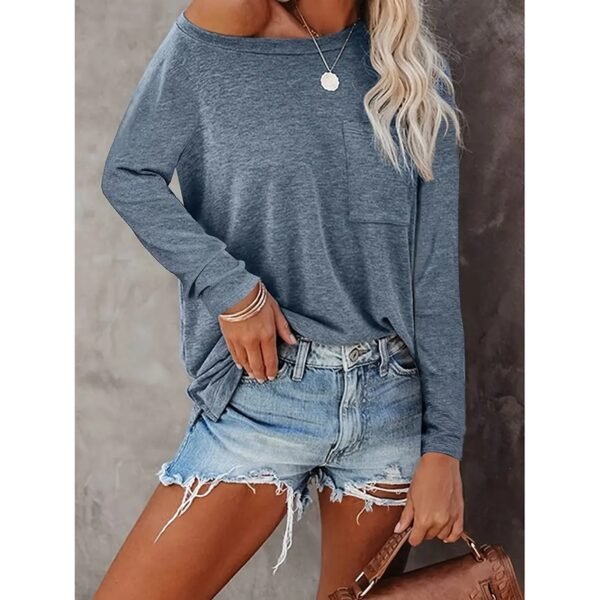 3 Pack Women's Long Sleeve Shirts Casual Crew Neck Basic Tops Solid Layer T Shirts For Ladies - Image 2