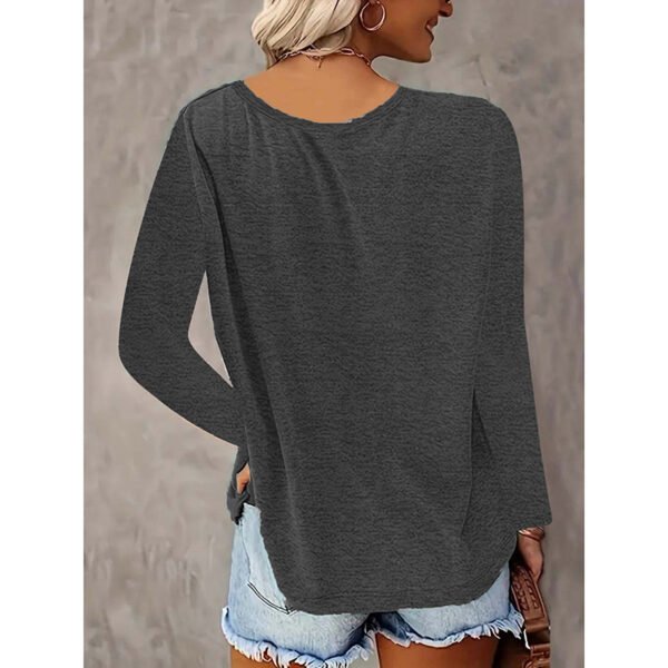 2PCS Womens T Shirts Long Sleeve V Neck Basic Tee Soft Casual Loose Fit Fall Tops Outfits 2025 - Image 10