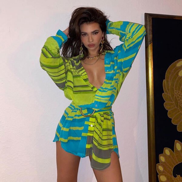 Long Sleeve Printed Swimwear Shirt Jacket