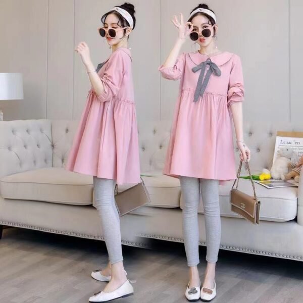 Pregnant Women's Long Sleeve Dress Trendy Hot Mom Personality - Image 2