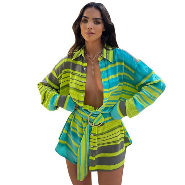 Long Sleeve Printed Swimwear Shirt Jacket - Image 5