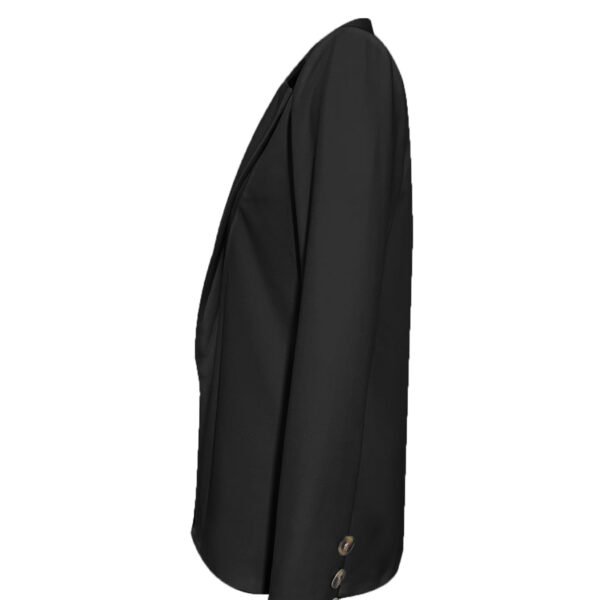 Ladies' Solid Color Open Placket Shoulder Elegant Commuting Suit Jacket - Image 4