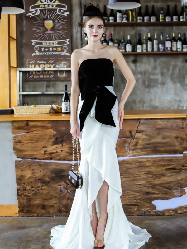 Women's Fashion Collision Wrap Slim Package Hip Fishtail Dress - Image 2