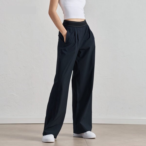 Casual Wide Leg Drooping Straight Pants Waistline Lifting Design - Image 5