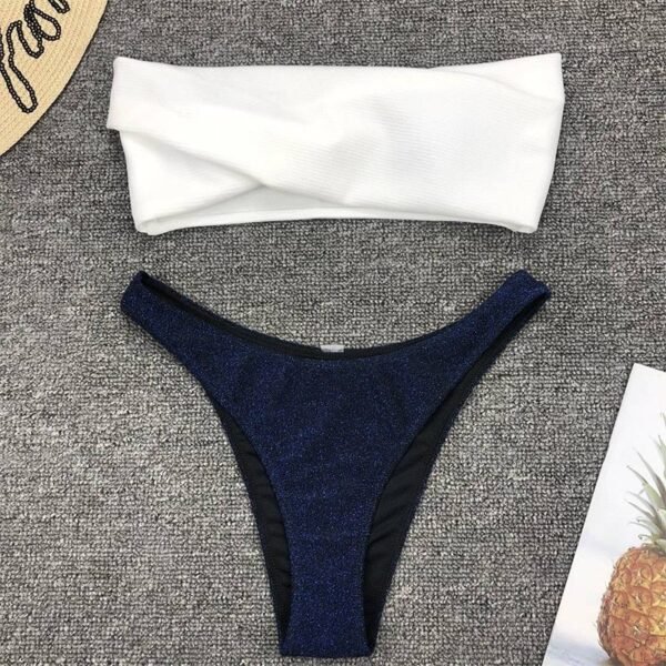 New Sexy Bikini Swimwear Women Swimsuit Off Shoulder Bikini Set Low Waist Bathing Suit Summer Beachwear Swimming Suit - Image 6