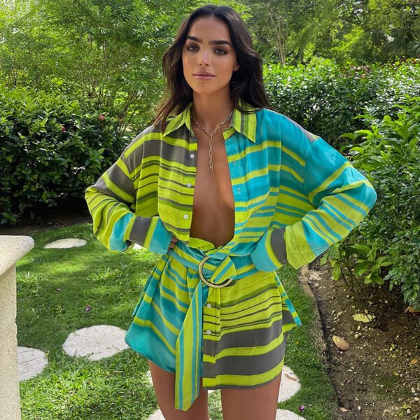 Long Sleeve Printed Swimwear Shirt Jacket - Image 2