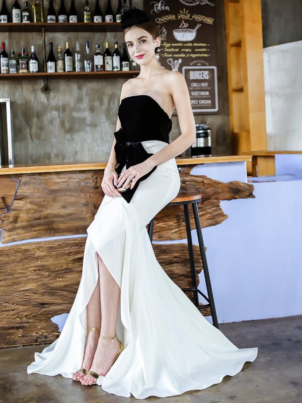 Women's Fashion Collision Wrap Slim Package Hip Fishtail Dress - Image 4