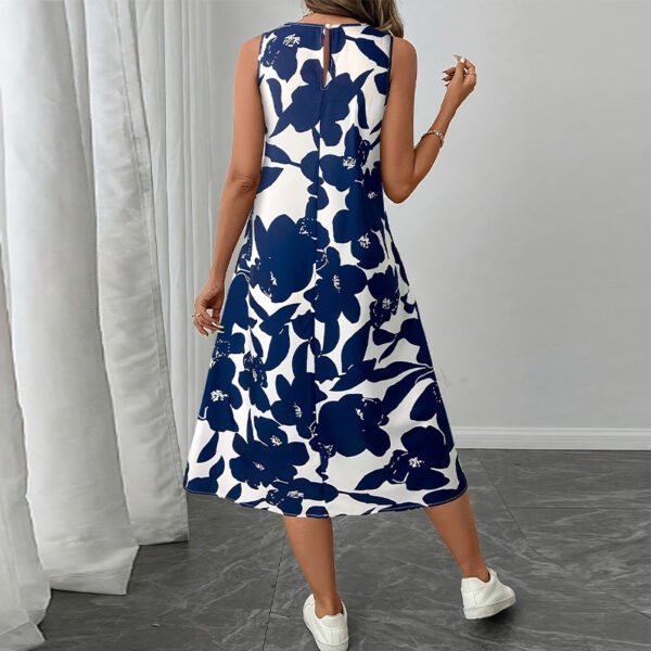 Dress Polyester Sleeveless Vest A- Line Skirt - Image 2
