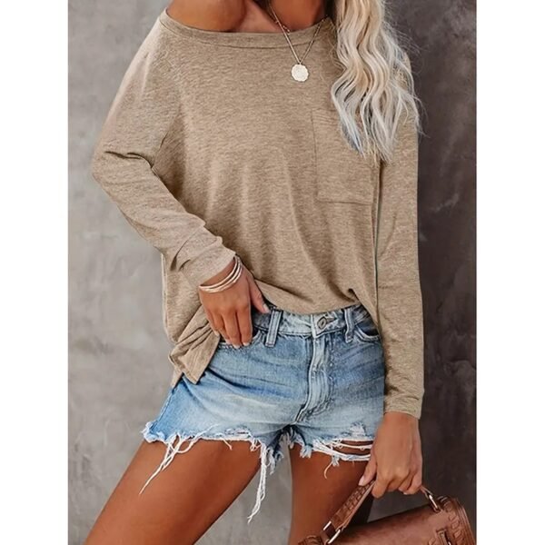 3 Pack Women's Long Sleeve Shirts Casual Crew Neck Basic Tops Solid Layer T Shirts For Ladies - Image 8