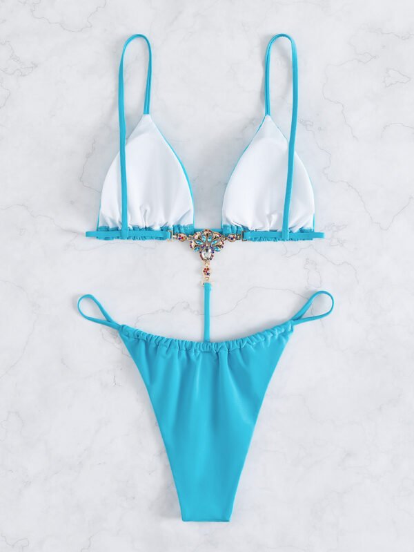 Sexy Hollow Out Swimwear Women Solid Push Up Padded Backless - Image 2