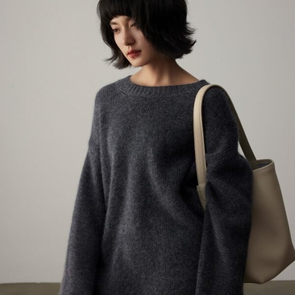Pure Cashmere Wide Sweater Pullover Women's Thick - Image 3