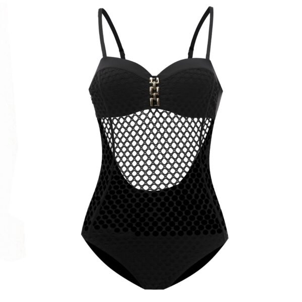 Vikionfly Sexy One Piece Swimsuit Push Up Women Swimwear Monokini Mesh Sheer Onepiece Swimming Suit For Bathing Suit Orange - Image 2