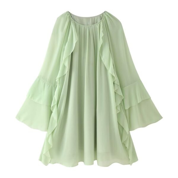 Women's Gentle Chiffon Laminated Ruffled Dress - Image 3