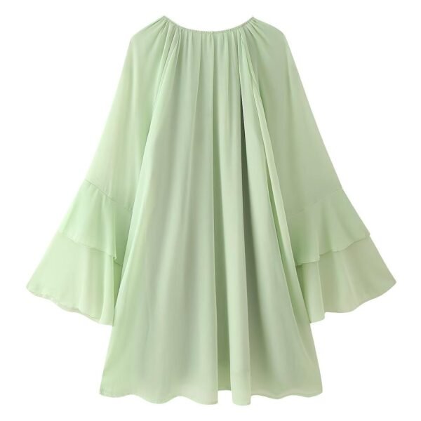 Women's Gentle Chiffon Laminated Ruffled Dress - Image 4