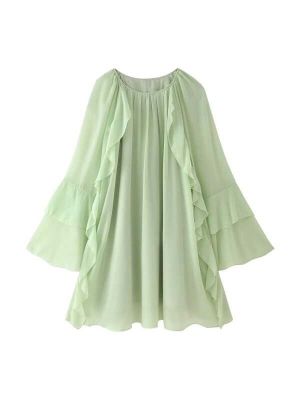 Women's Gentle Chiffon Laminated Ruffled Dress - Image 2