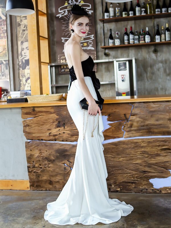 Women's Fashion Collision Wrap Slim Package Hip Fishtail Dress - Image 3