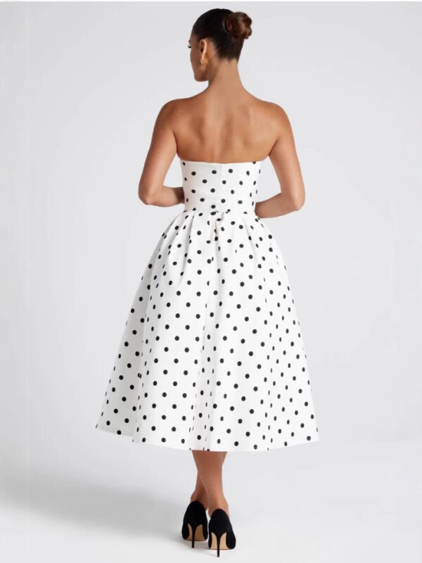 Polka Dot Tube Top Dress Waist Trimming Fashion Women - Image 2
