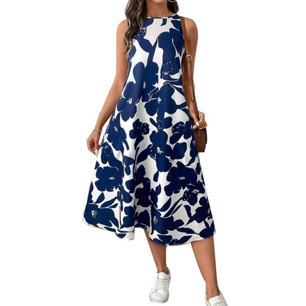 Dress Polyester Sleeveless Vest A- Line Skirt - Image 3