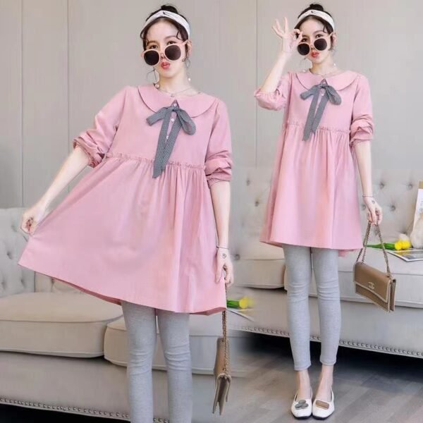 Pregnant Women's Long Sleeve Dress Trendy Hot Mom Personality - Image 5