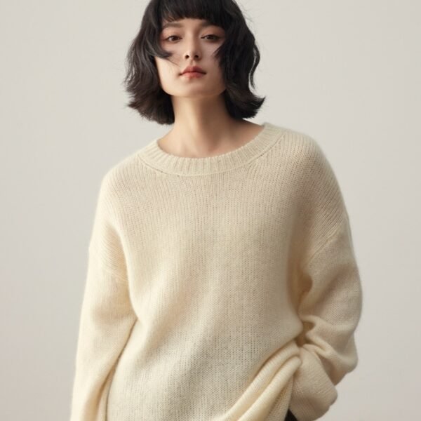 Pure Cashmere Wide Sweater Pullover Women's Thick - Image 2