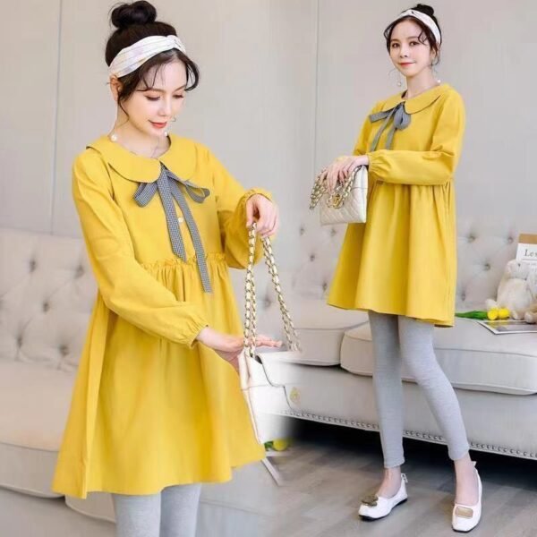 Pregnant Women's Long Sleeve Dress Trendy Hot Mom Personality