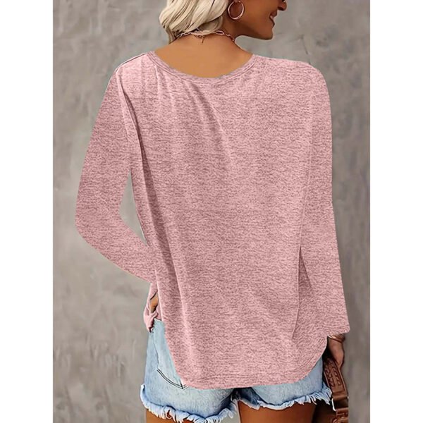 2PCS Womens T Shirts Long Sleeve V Neck Basic Tee Soft Casual Loose Fit Fall Tops Outfits 2025 - Image 4