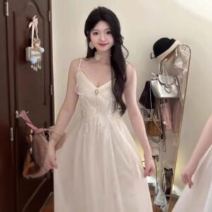 Mesh Vacation Style Mori Dress Women