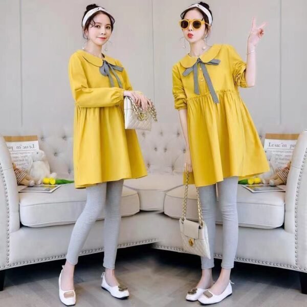 Pregnant Women's Long Sleeve Dress Trendy Hot Mom Personality - Image 3