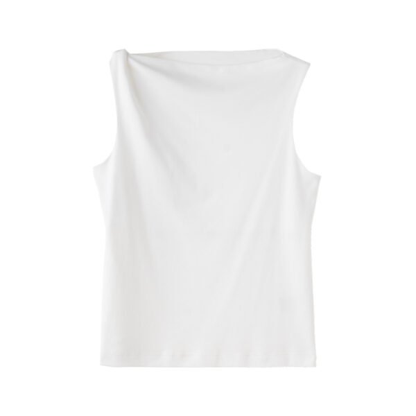 Slim-fit One-shoulder Knot Detail Cotton Top - Image 6
